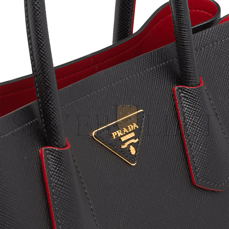 Pra*a medium double saffiano leather bag 1bg887 (33*25*14.5cm)